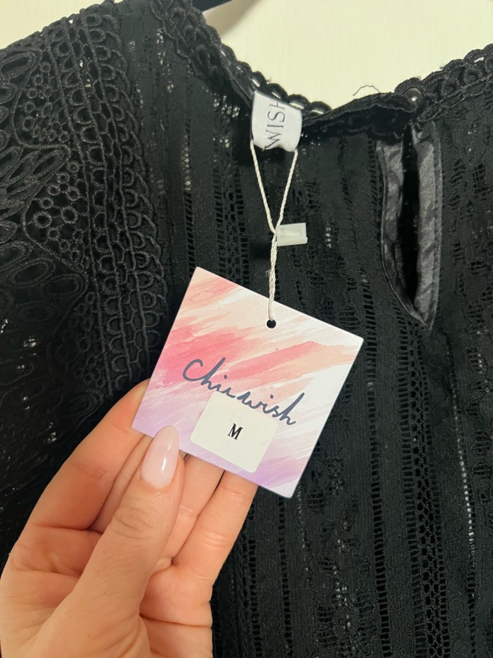Chicwish Black Lace Crochet Sleeveless Camisole Top - Picture 4 of 4